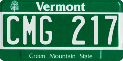 VT license plate CMG217