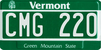 VT license plate CMG220