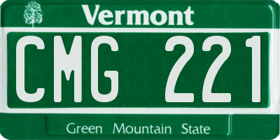 VT license plate CMG221