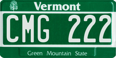 VT license plate CMG222