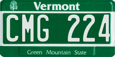 VT license plate CMG224