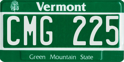 VT license plate CMG225
