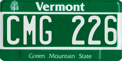 VT license plate CMG226
