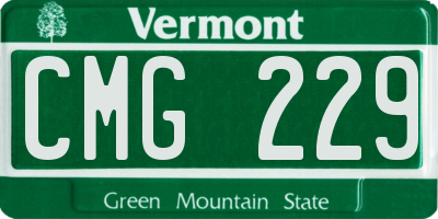 VT license plate CMG229