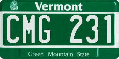 VT license plate CMG231