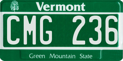 VT license plate CMG236