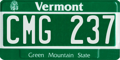 VT license plate CMG237