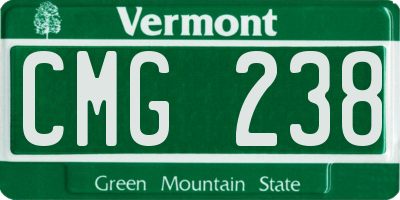 VT license plate CMG238