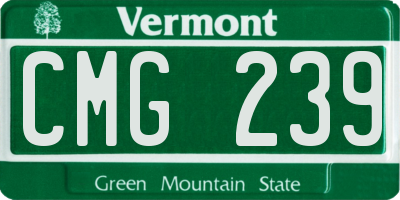VT license plate CMG239