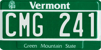 VT license plate CMG241