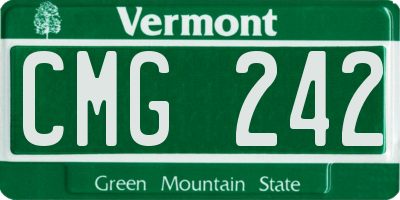 VT license plate CMG242