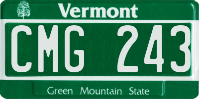 VT license plate CMG243