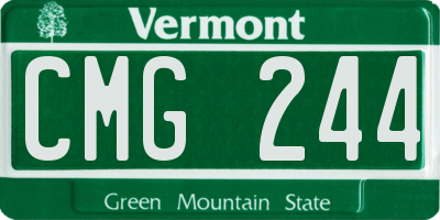 VT license plate CMG244