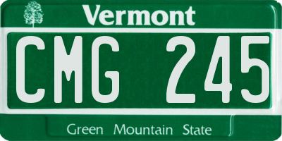 VT license plate CMG245