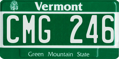 VT license plate CMG246
