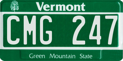 VT license plate CMG247