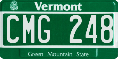 VT license plate CMG248
