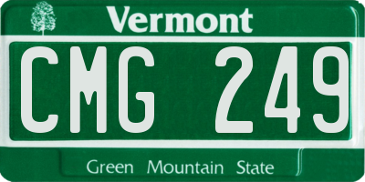VT license plate CMG249
