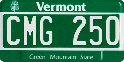 VT license plate CMG250