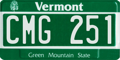 VT license plate CMG251