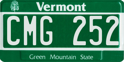 VT license plate CMG252
