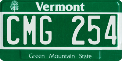 VT license plate CMG254
