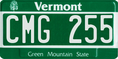 VT license plate CMG255