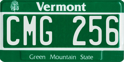 VT license plate CMG256