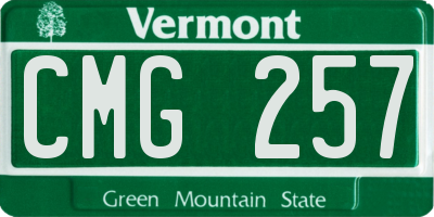 VT license plate CMG257
