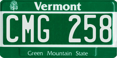 VT license plate CMG258