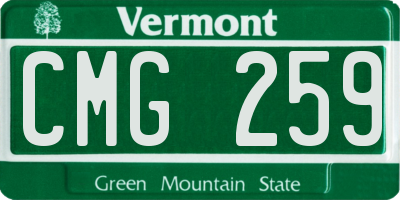 VT license plate CMG259