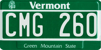 VT license plate CMG260