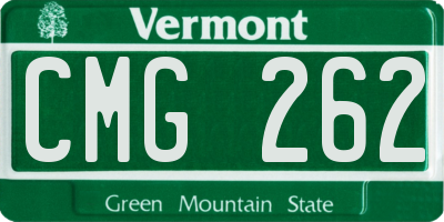 VT license plate CMG262