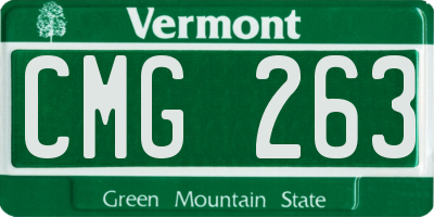 VT license plate CMG263