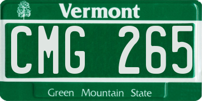 VT license plate CMG265