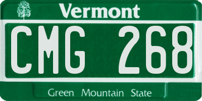 VT license plate CMG268