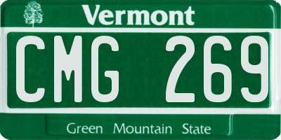 VT license plate CMG269