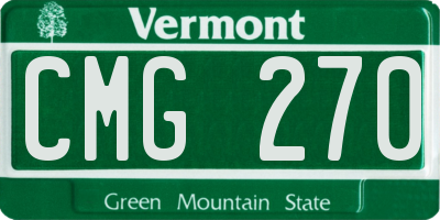 VT license plate CMG270
