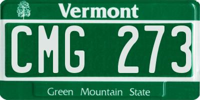 VT license plate CMG273