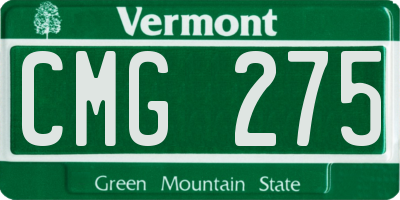 VT license plate CMG275