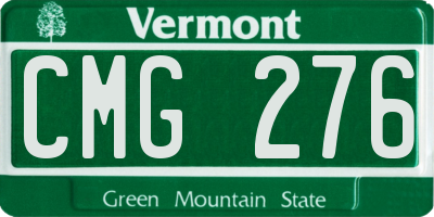 VT license plate CMG276