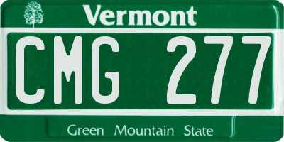 VT license plate CMG277