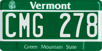 VT license plate CMG278