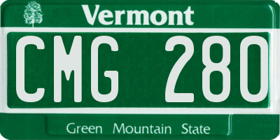 VT license plate CMG280