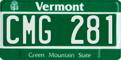 VT license plate CMG281