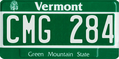VT license plate CMG284