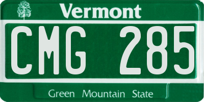 VT license plate CMG285