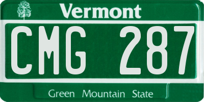 VT license plate CMG287