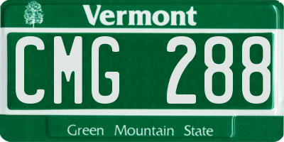 VT license plate CMG288