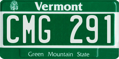 VT license plate CMG291